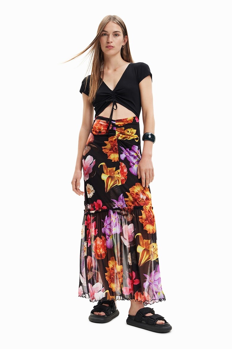 

Вырезанное платье с вырезом спереди Desigual, черный