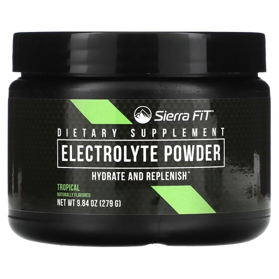 

Sierra Fit, Электролитный порошок, тропический, 9,84 унции (279 г)