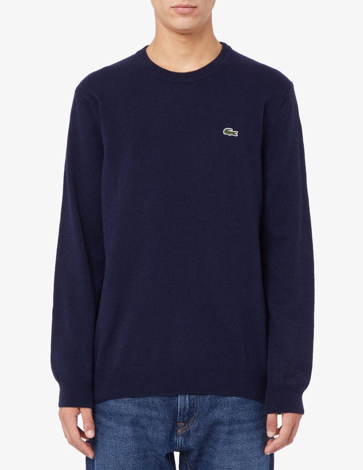 

Джемпер из смесовой шерсти с круглым вырезом Lacoste, синий