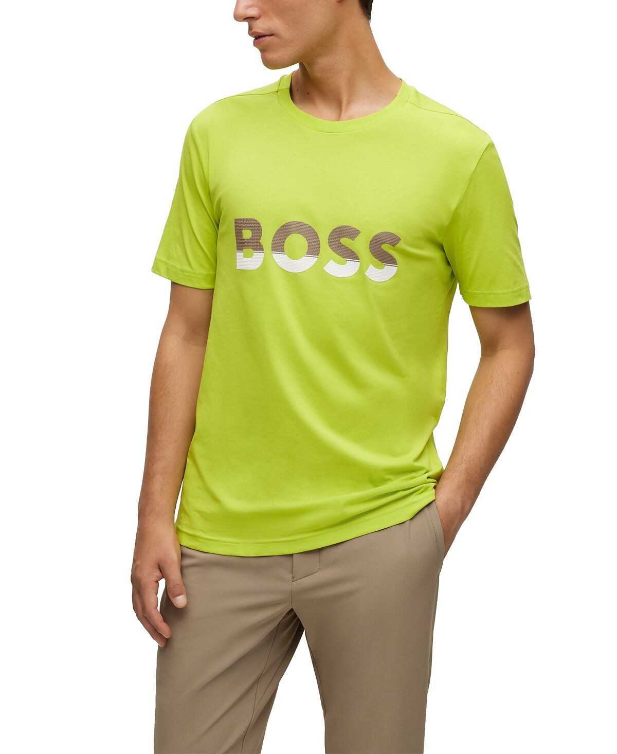

Мужская футболка с цветным принтом логотипа Hugo Boss