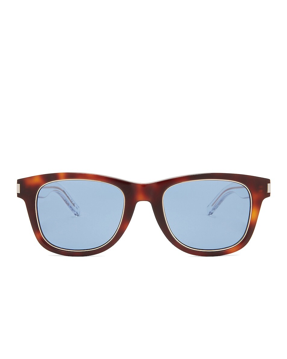 

Солнцезащитные очки Saint Laurent SL 51 RIM, цвет Shiny Medium Havana & Solid Royal Blue