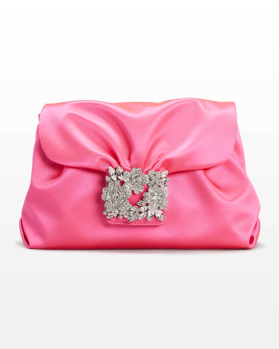 

Сумка-клатч Mini Bouquet со стразами и драпировкой Roger Vivier