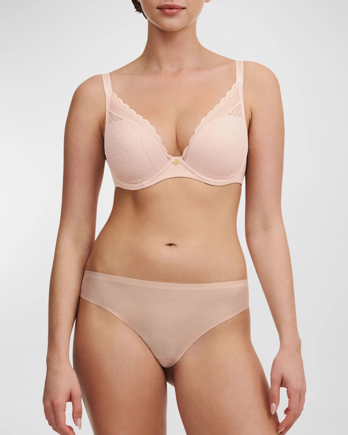 

Кружевной бюстгальтер-футболка с глубоким вырезом Norah Chic Chantelle, цвет Rose