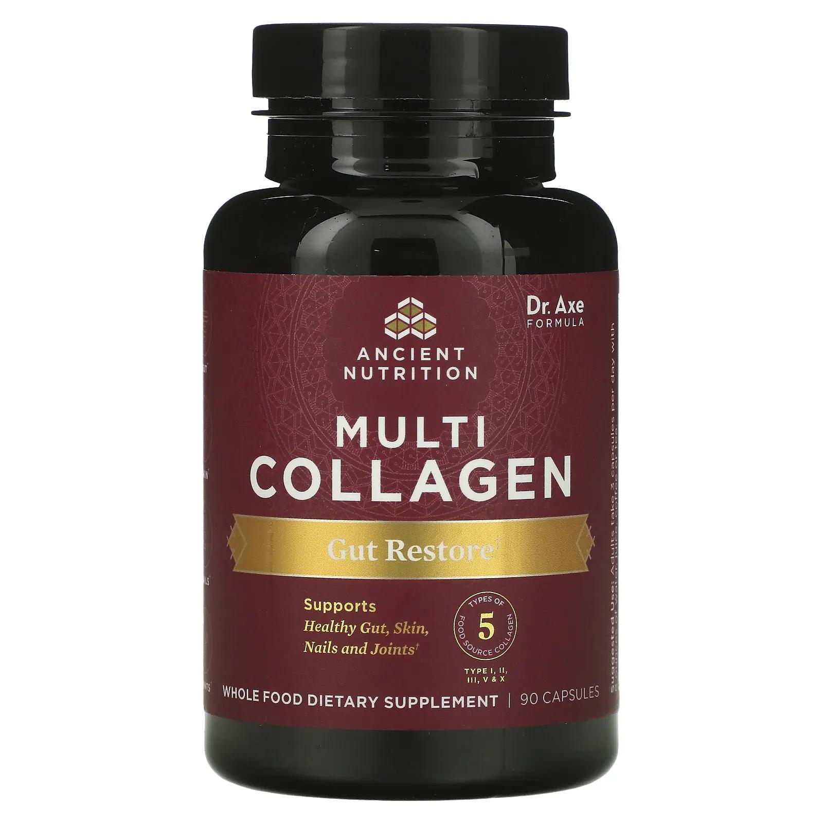 Dr. Axe / Ancient Nutrition Multi Collagen Gut Restore 90 Capsules