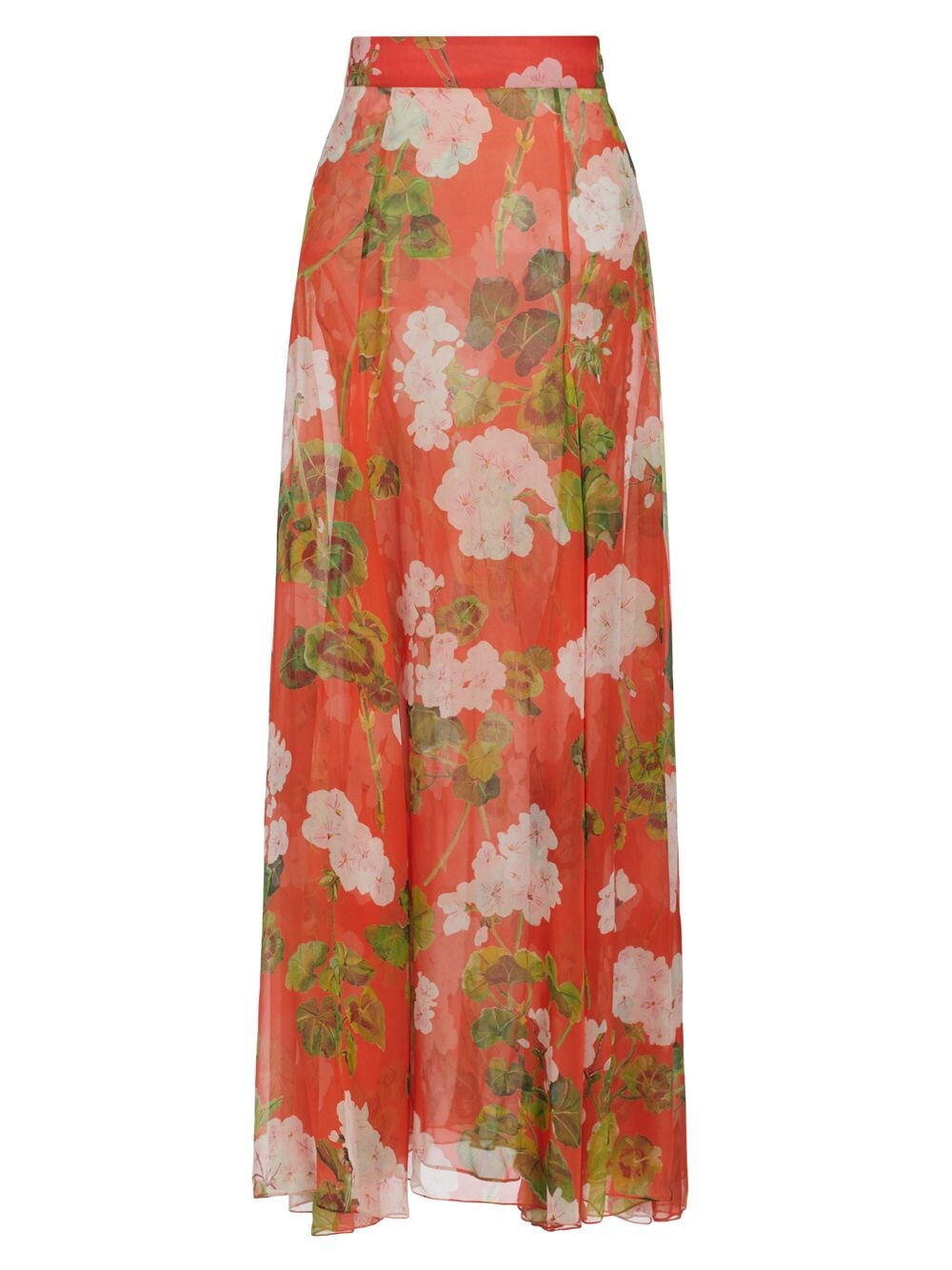 

Макси-юбка из шелкового шифона Geranium Oscar de la Renta, белый