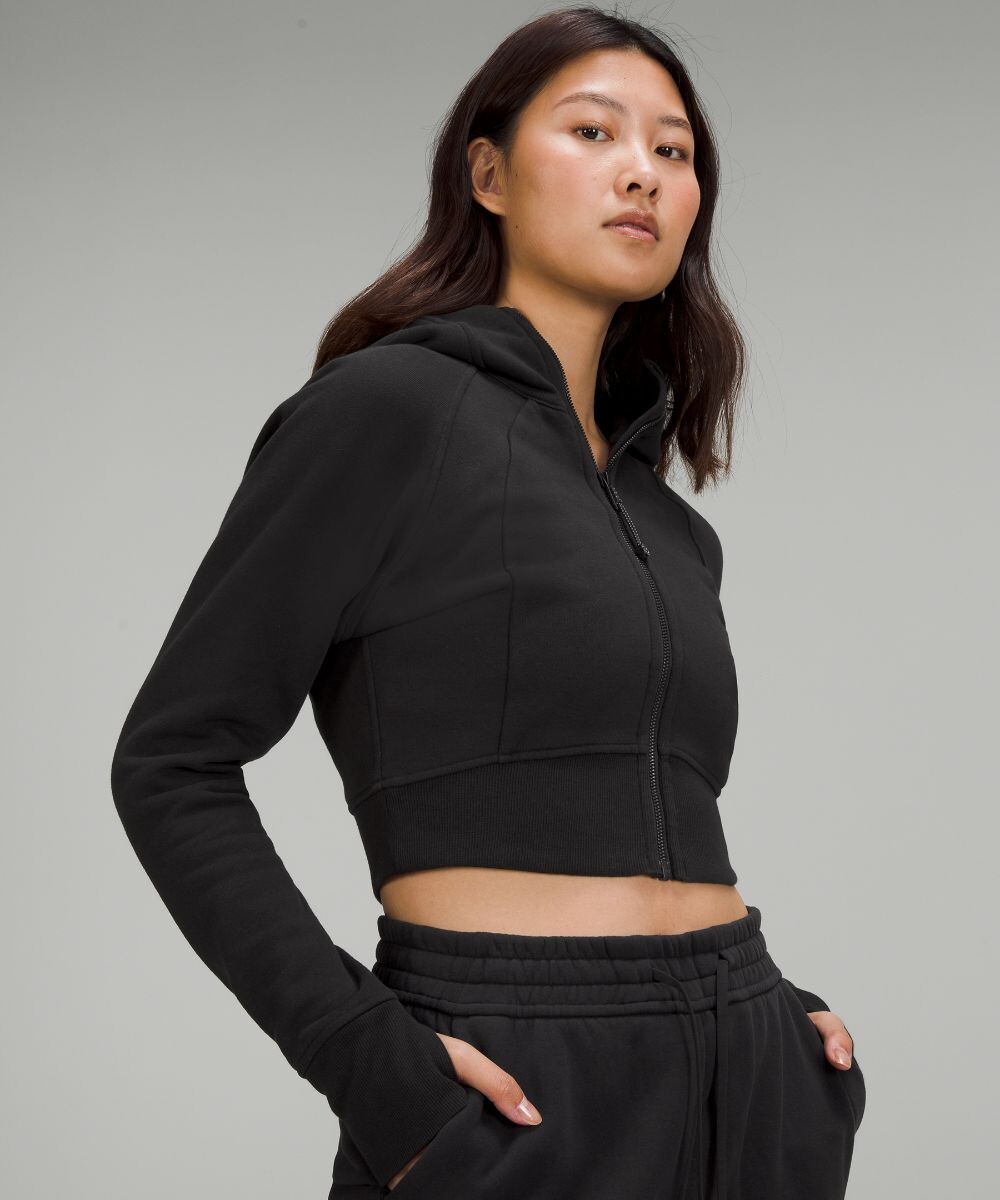 

Укороченная толстовка с молнией во всю длину Scuba Lululemon, черный