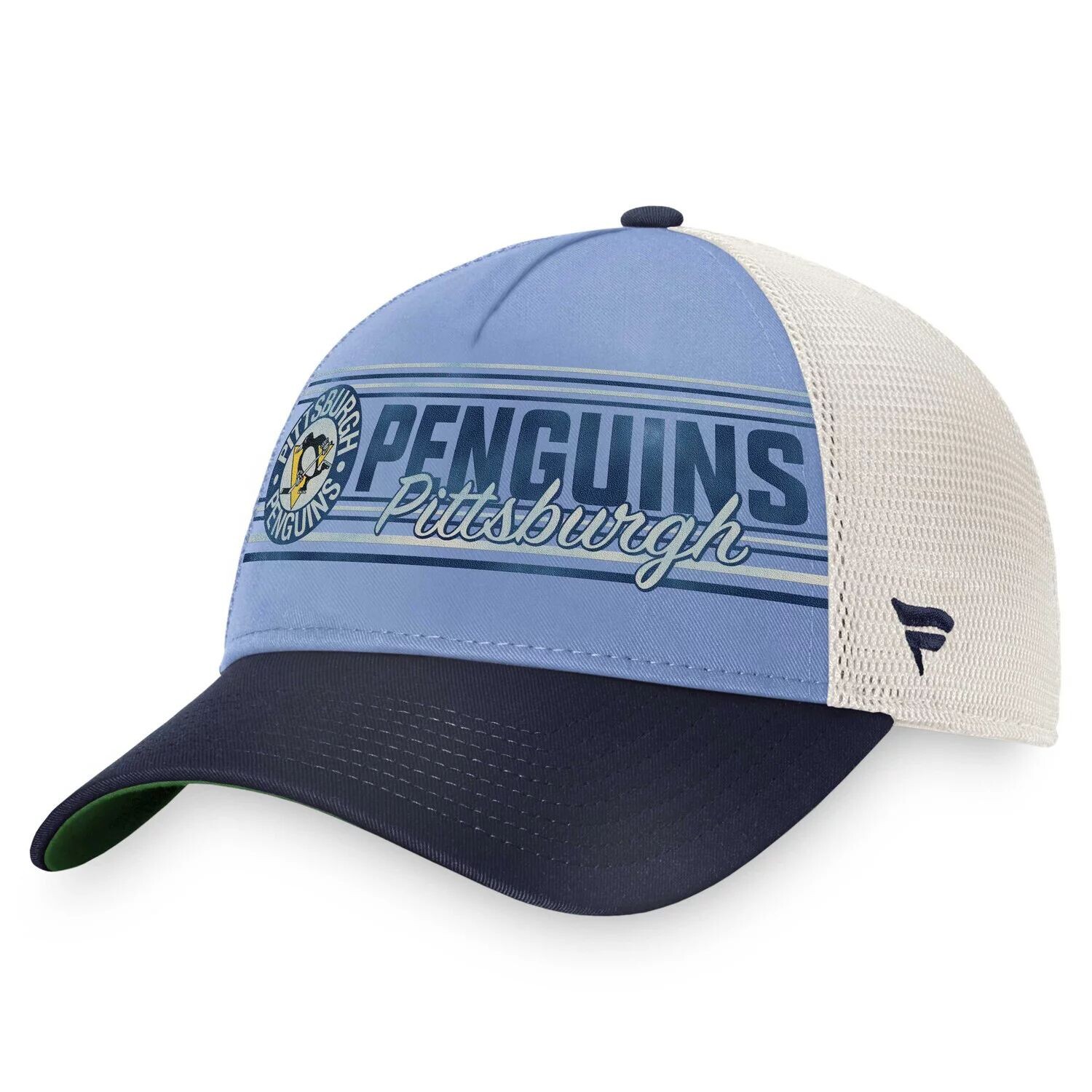 

Мужская кепка Fanatics фирменного синего/темно-синего цвета Pittsburgh Penguins True Classic Retro Trucker Snapback Hat