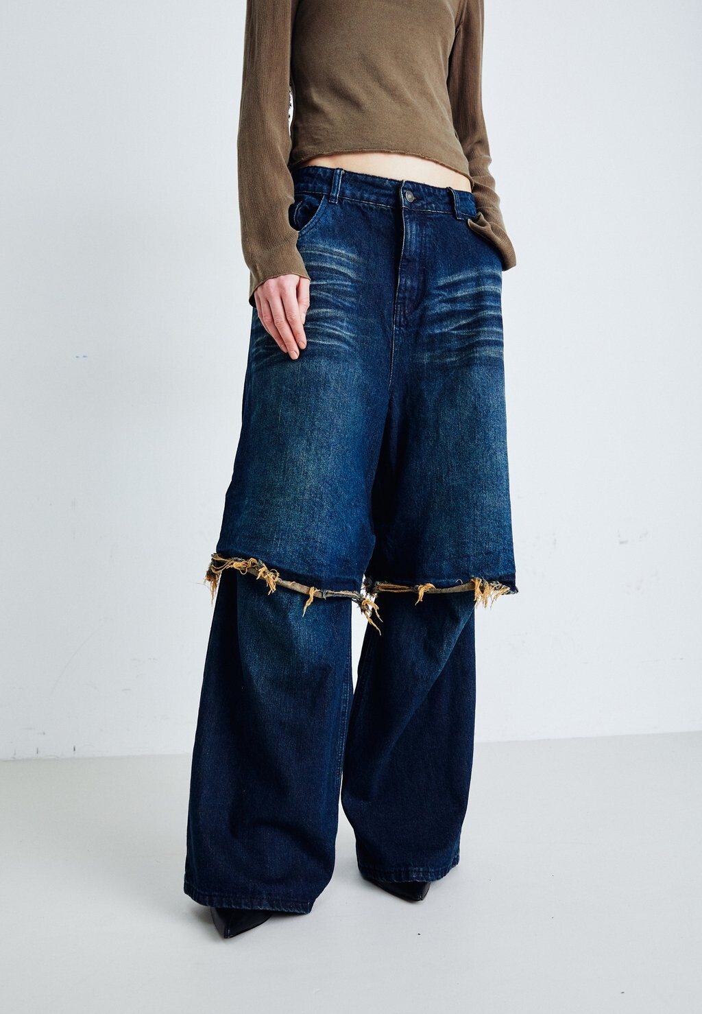

Расклешенные джинсы DOUBLE LAYER JORT Jaded London, цвет denim