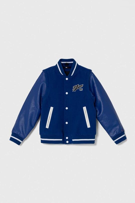 

Tommy Hilfiger Детский бомбер из смесовой шерсти, синий