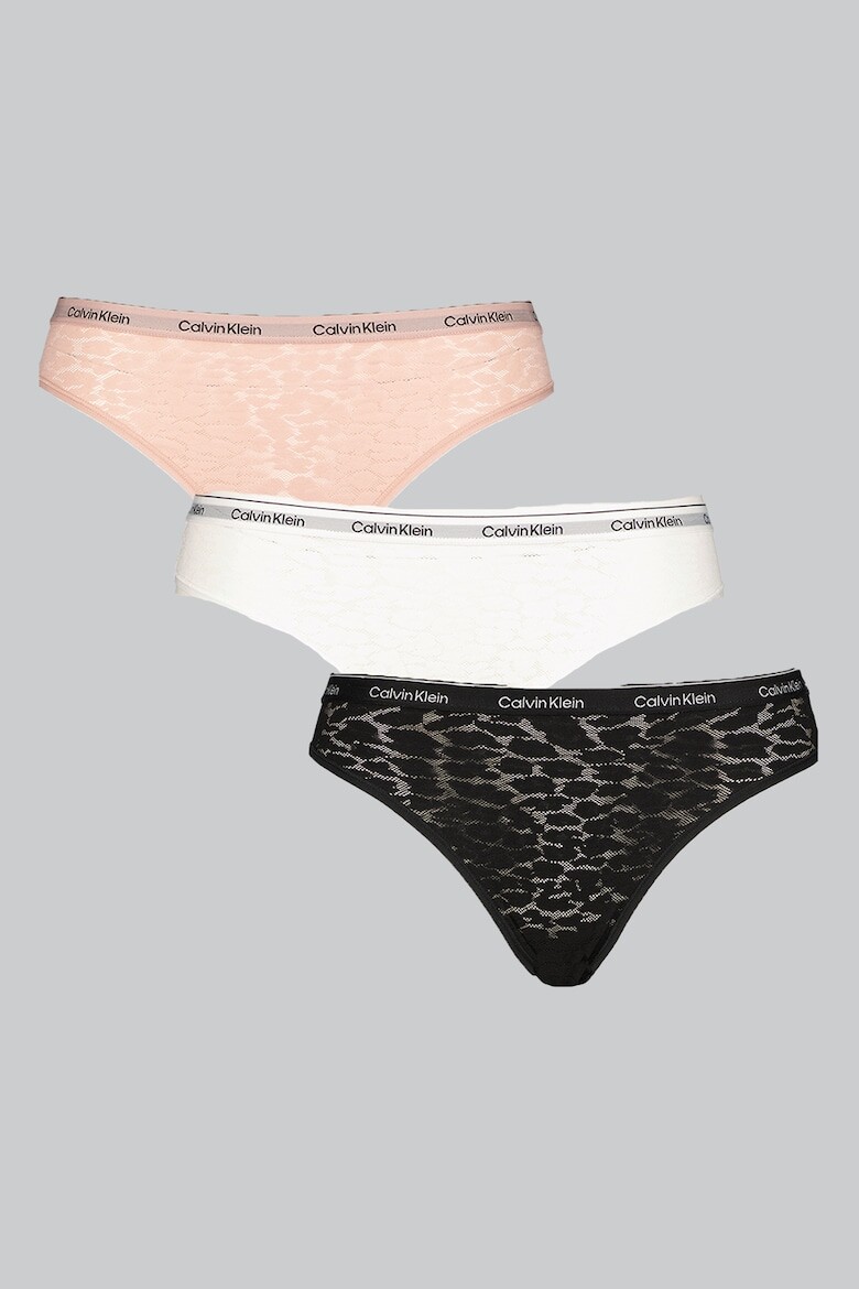 

Трусики кружевные - 3 пары Calvin Klein, черный