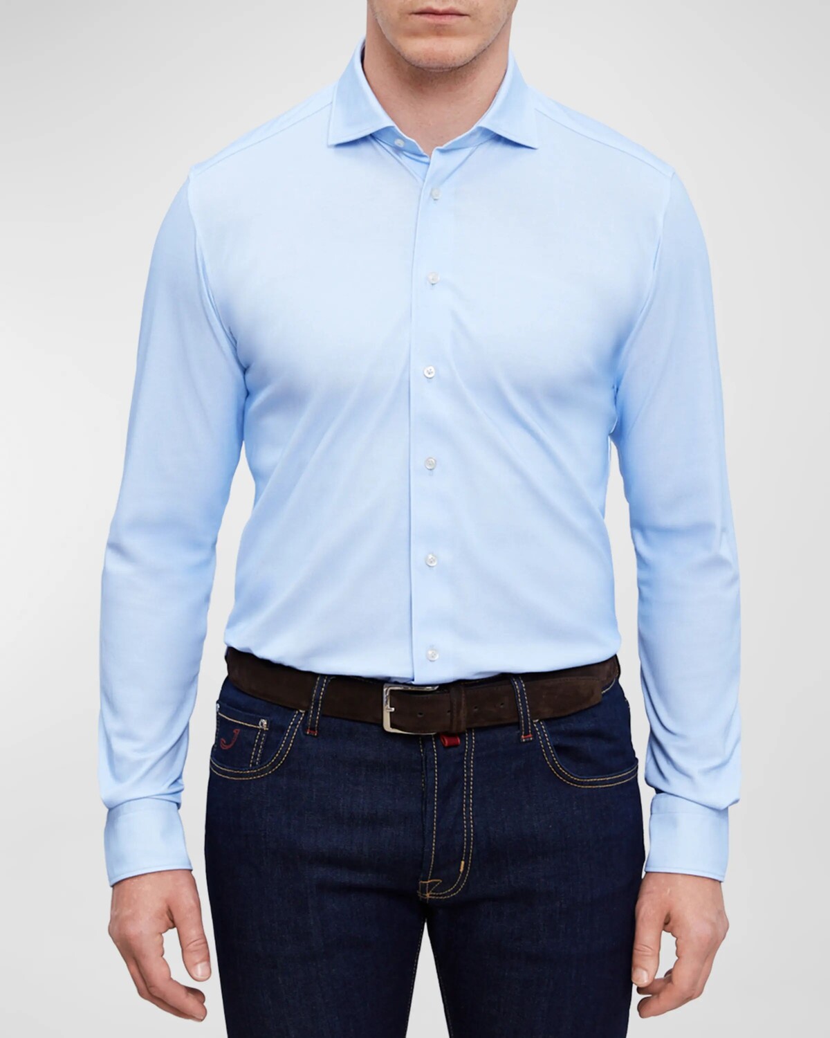

Мужская спортивная рубашка эластичного трикотажа Modern 4 Flex Emanuel Berg, цвет Light Pastel Blue