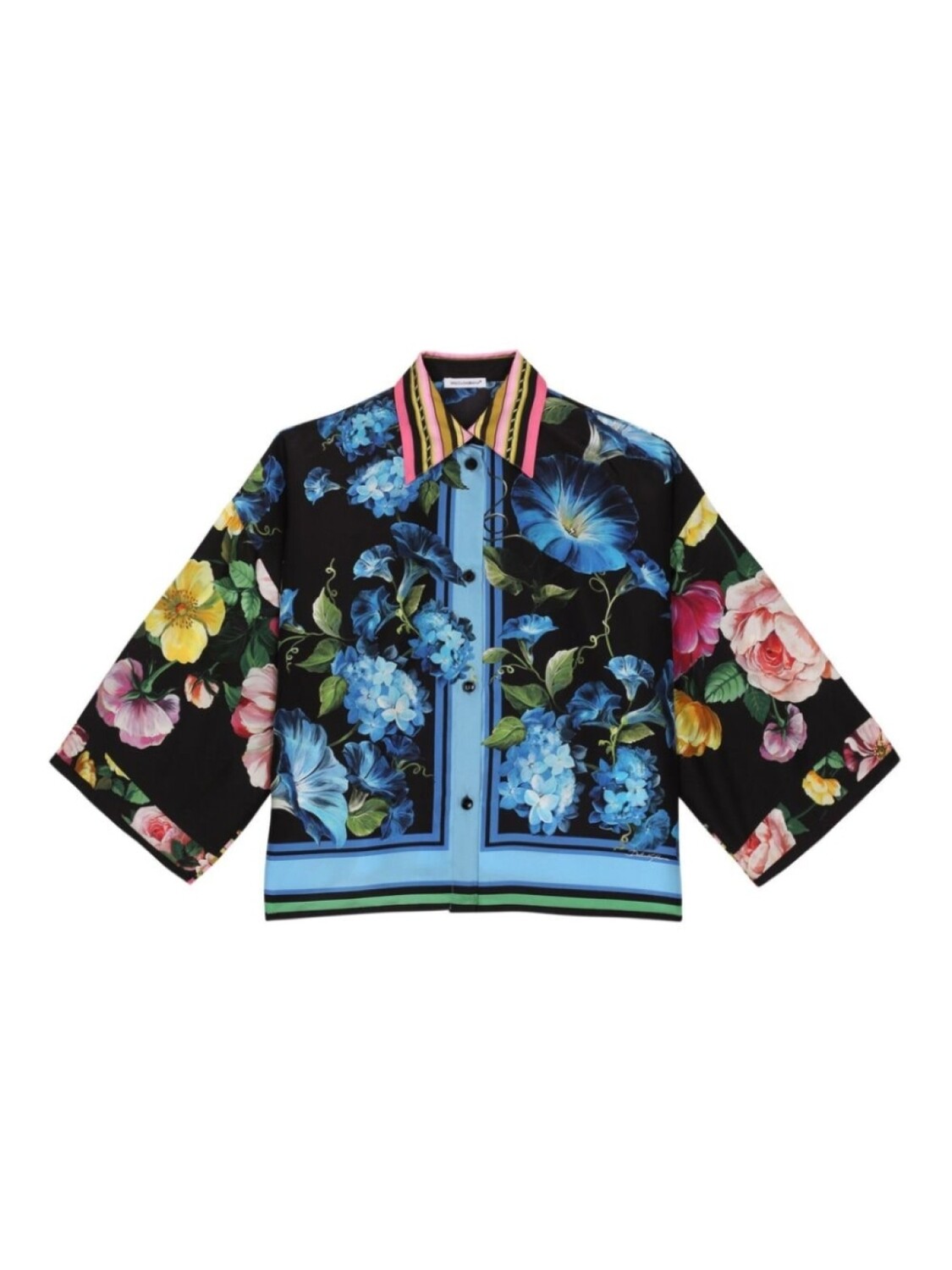 

Dolce & Gabbana шелковая рубашка с принтом Bellflower, черный