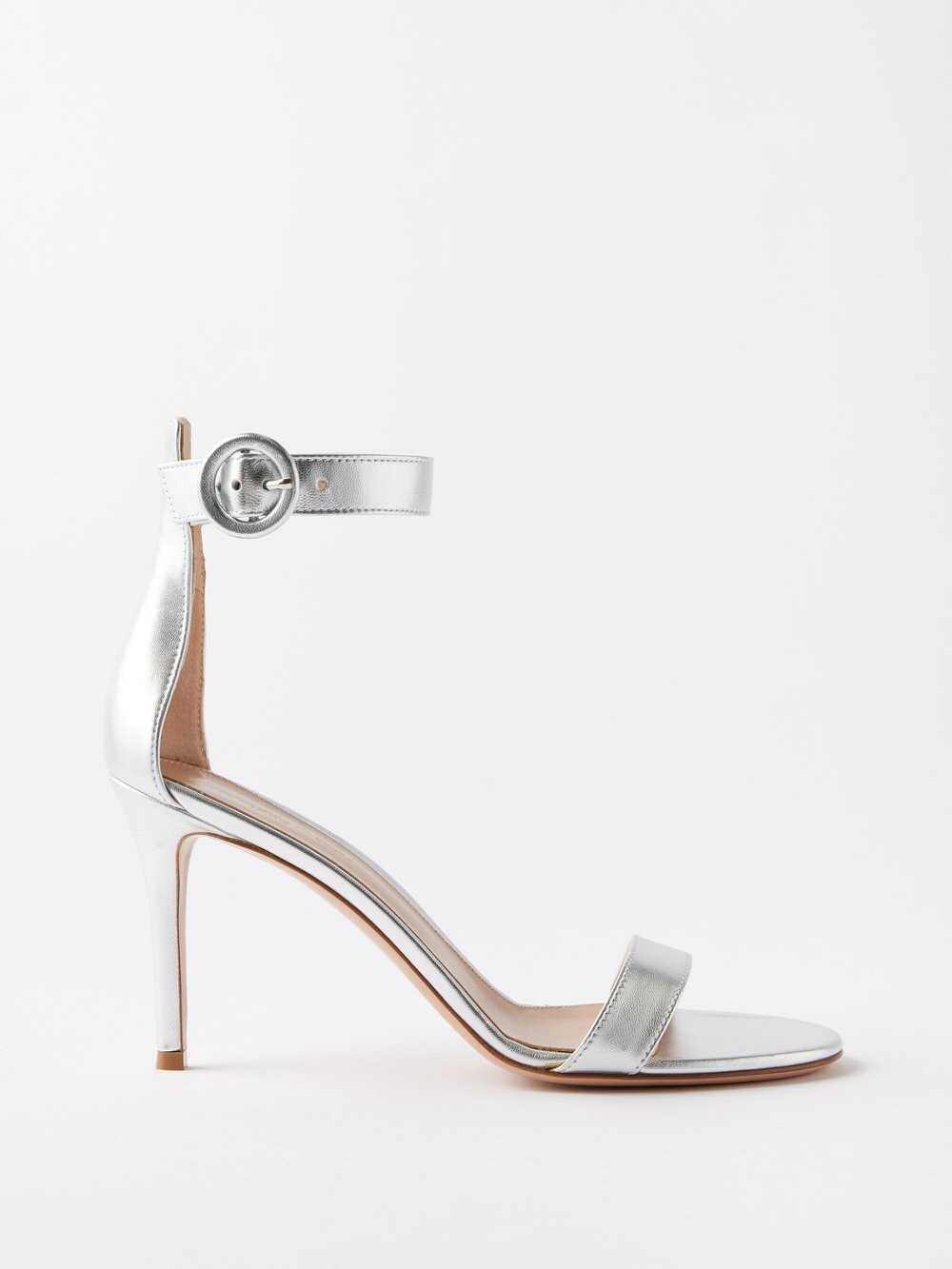 

Кожаные сандалии portofino 85 Gianvito Rossi, серебряный