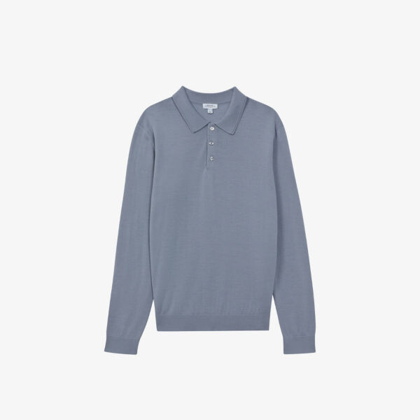 

Рубашка-поло Trafford из шерсти мериноса Reiss, синий