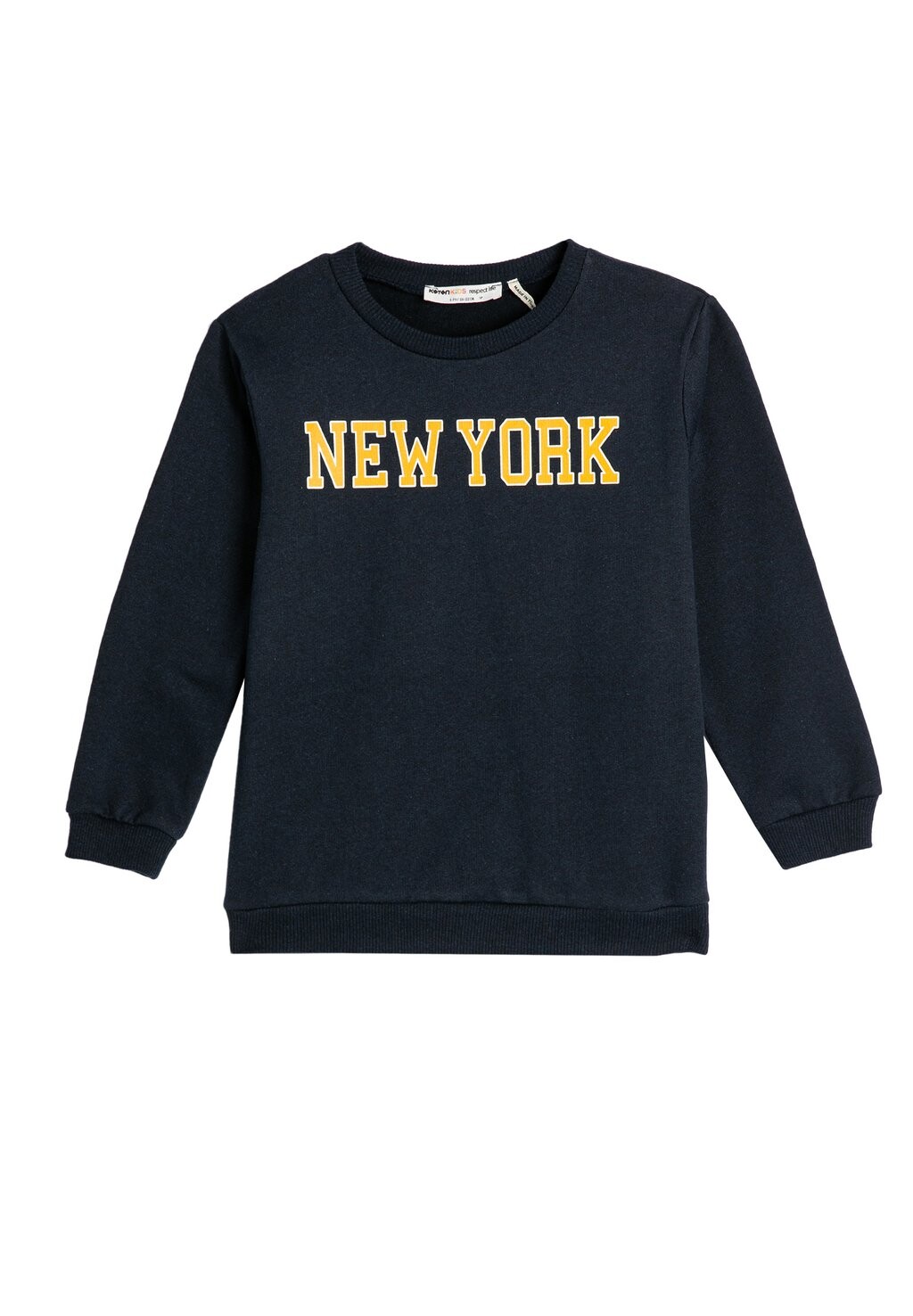 

Толстовка LONG SLEEVE CREW NECK PRINTED DETAIL BRUSHED INTERIOR Koton, цвет navy