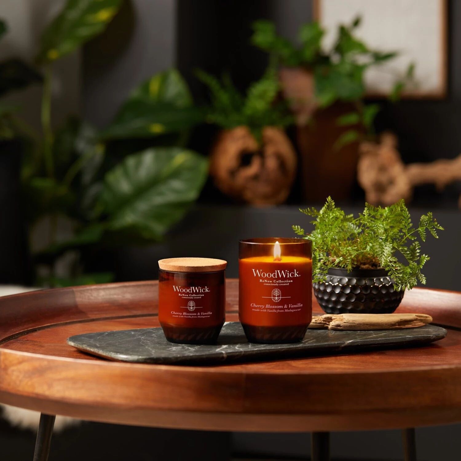 

Свеча WoodWick ReNew Cherry Blossom & Vanilla, средняя банка