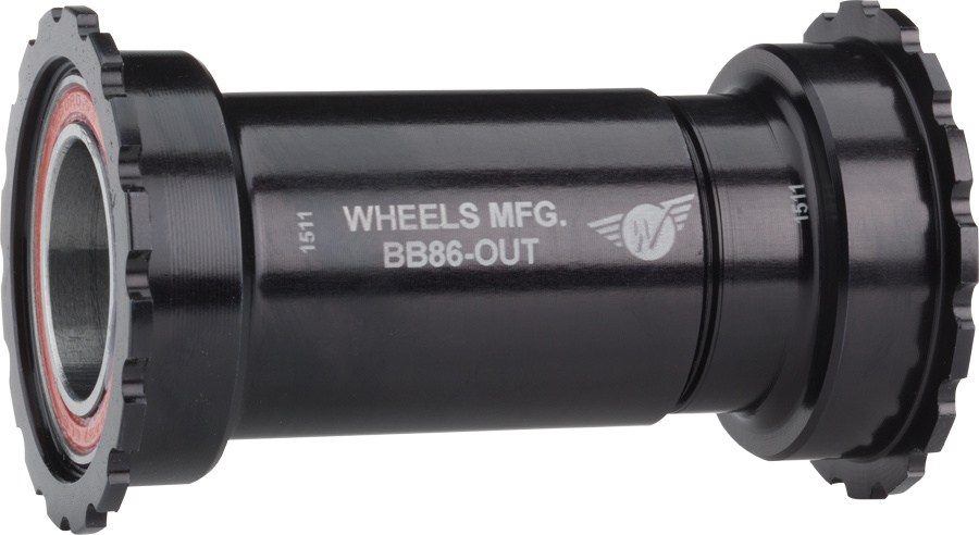 BB86/92 Нижний кронштейн с резьбой вместе с подшипниками ABEC-3 для кривошипных шпинделей 22/24 мм Wheels Manufacturing, черный
