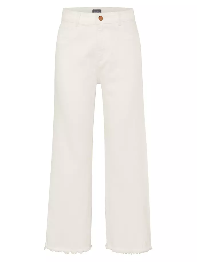 Винтажные джинсы Hepburn с высокой посадкой и широкими штанинами Dl1961 Premium Denim, цвет eggshell