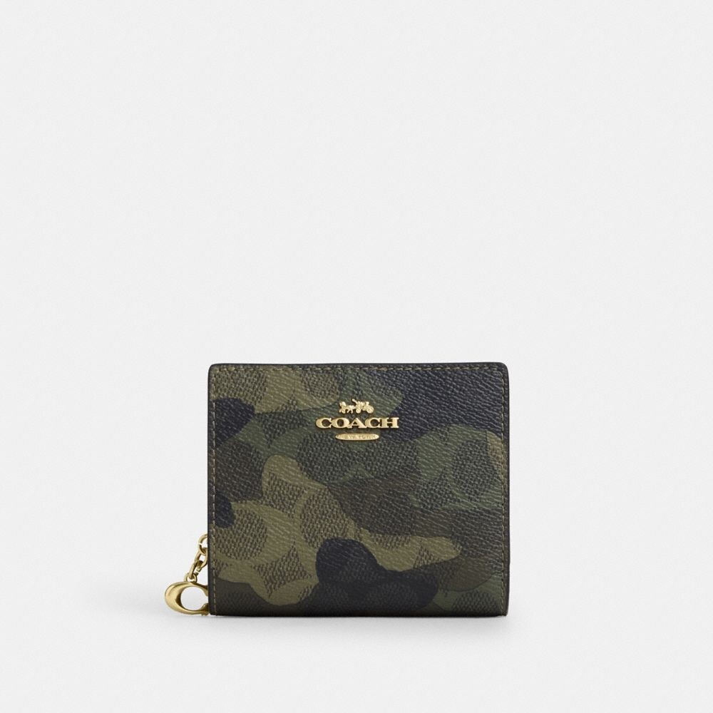 

Кошелек Snap COACH, цвет gold/dark cypress multi
