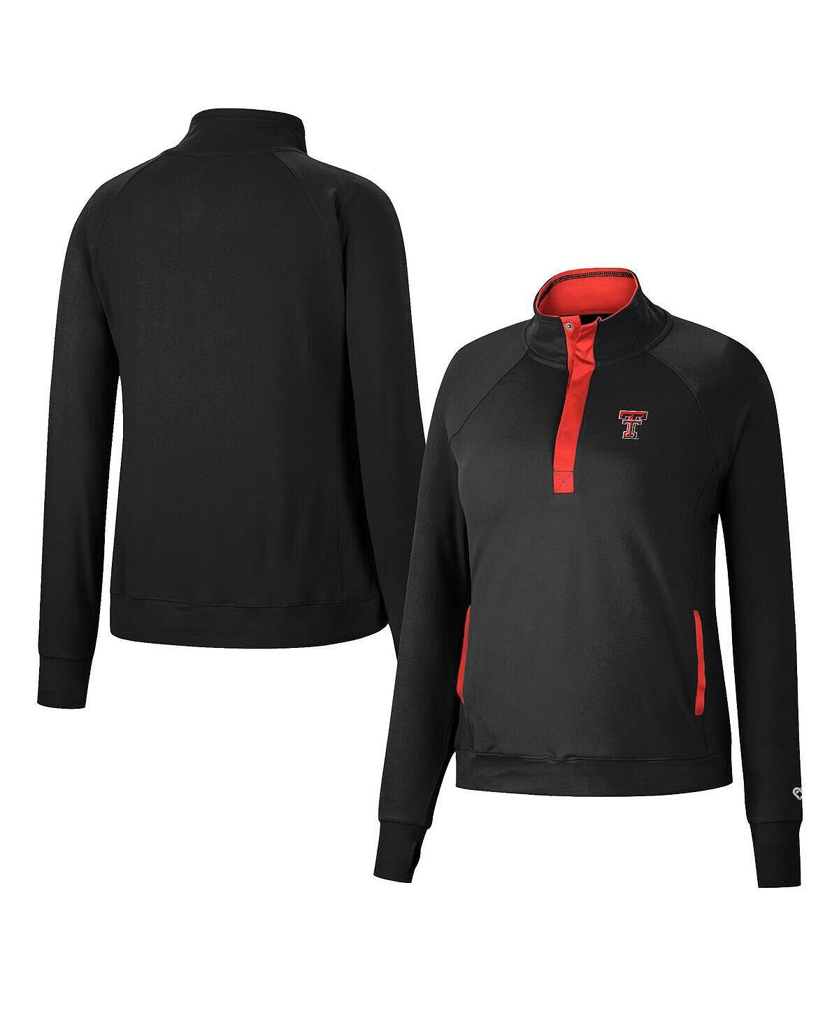 

Женский черный топ с застежкой на четверть реглан Texas Tech Red Raiders Kipling Colosseum, черный
