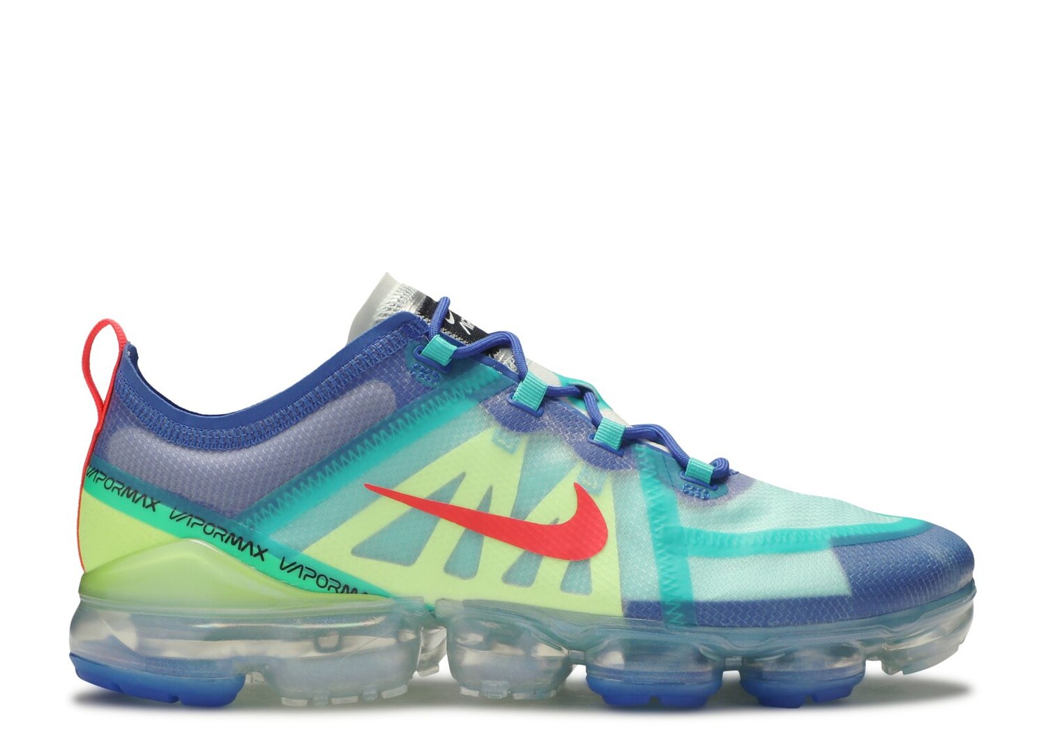 

Кроссовки Nike Air Vapormax 2019 'Blue Volt', синий, Синий;зеленый