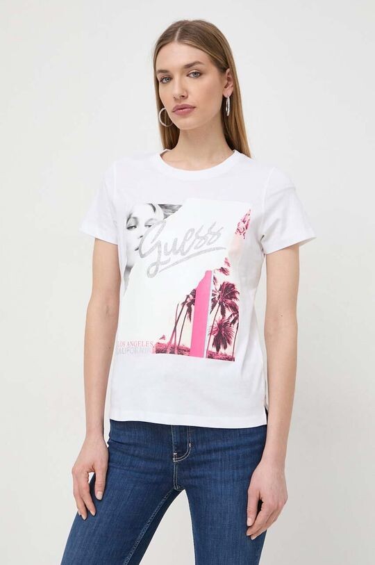 

КОЛЛАЖ хлопковая футболка Guess, бежевый