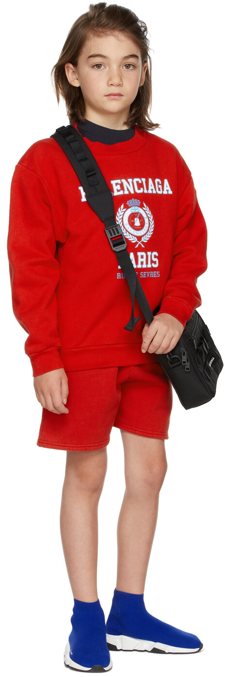 

Детский красный свитшот с логотипом Balenciaga Kids