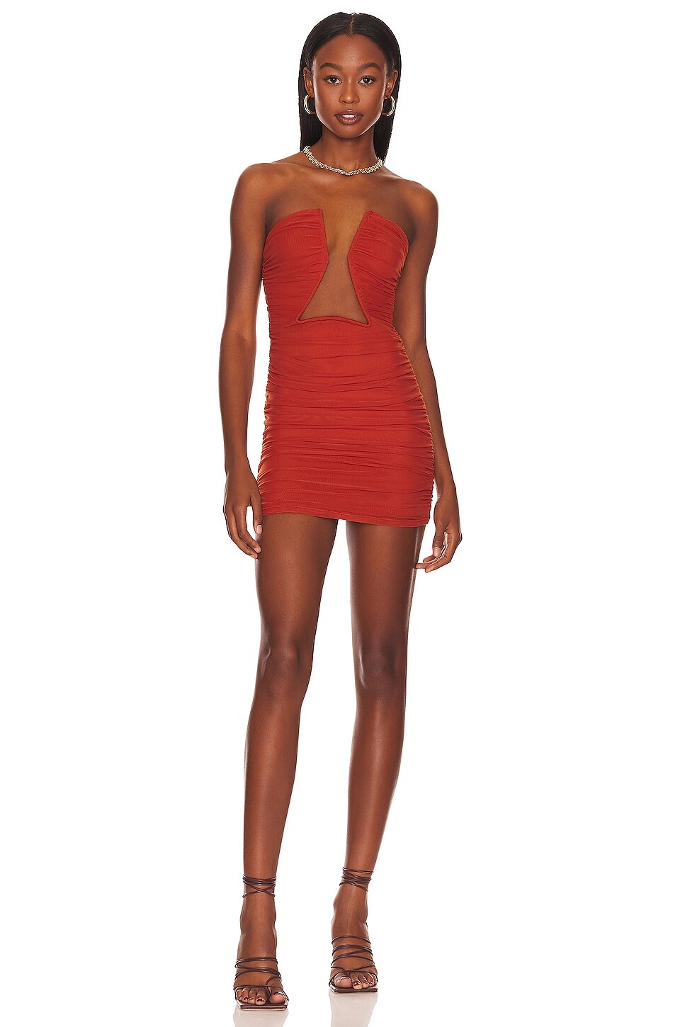 

Платье мини superdown Thea Ruched, цвет Burnt Orange