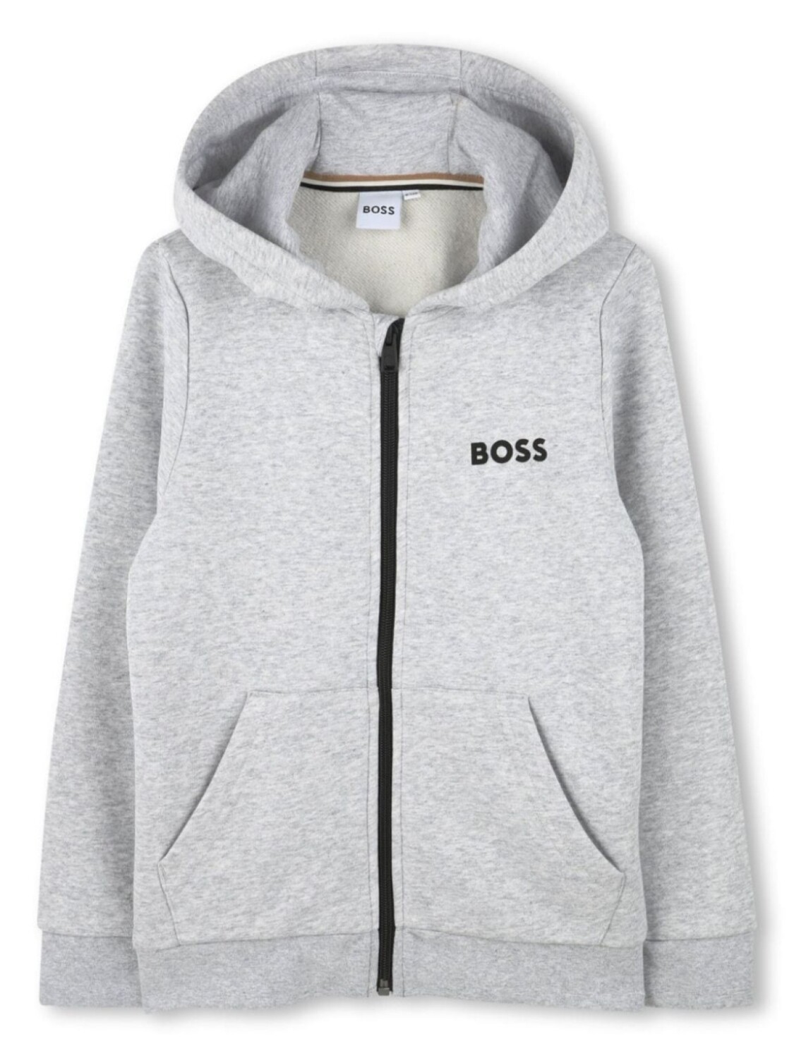 

BOSS Kidswear толстовка с капюшоном на молнии, серый