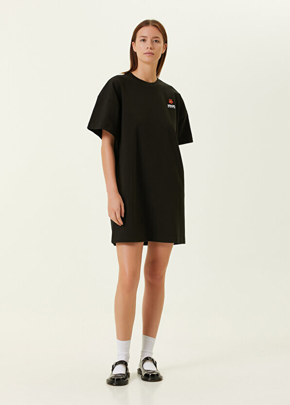 

Черное мини-платье-футболка с логотипом Kenzo, Черный, Черное мини-платье-футболка с логотипом Kenzo