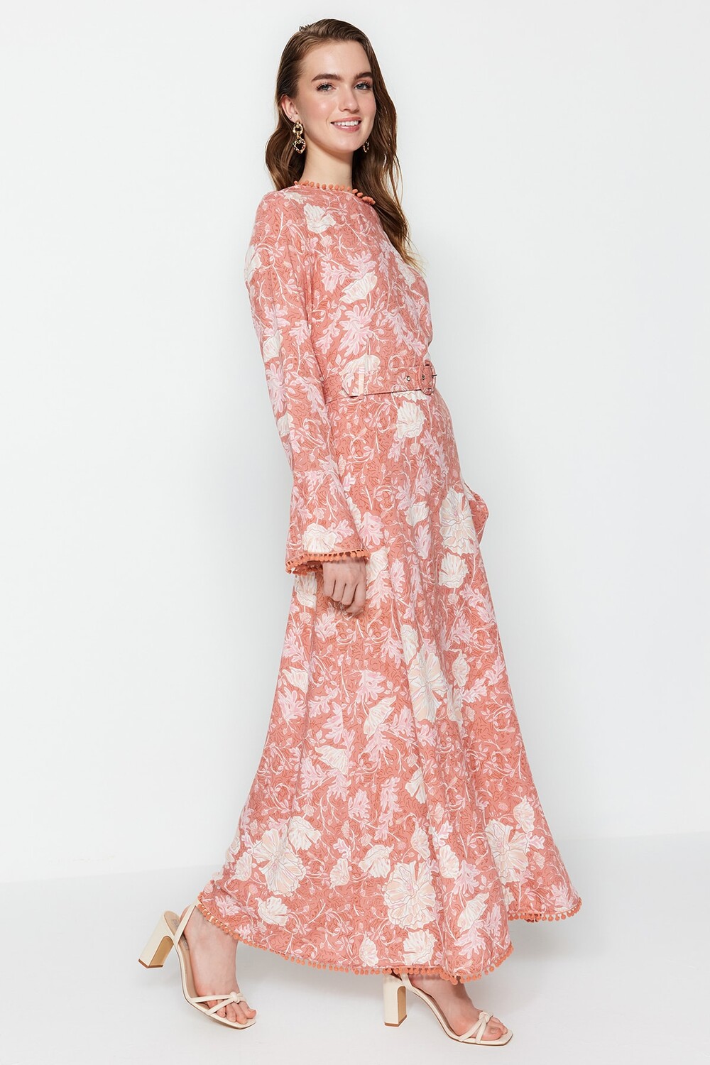

Платье - Розовый - А-силуэт Trendyol Modest, розовый