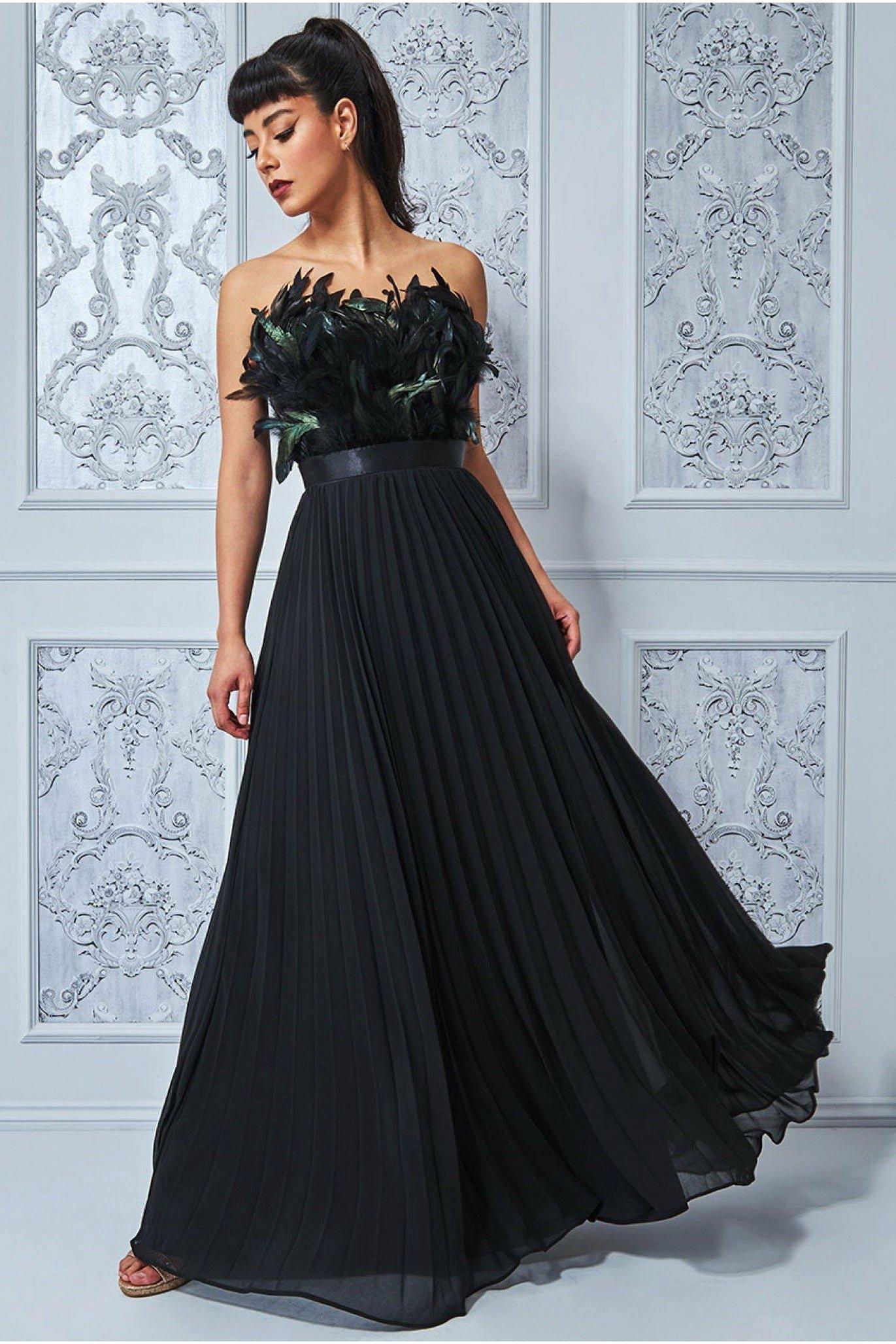 Вечернее плиссированное перо с открытыми плечами Goddiva, черный бальное платье с открытыми плечами плиссированное с рюшами драпированное до пола атласные вечерние платья на заказ