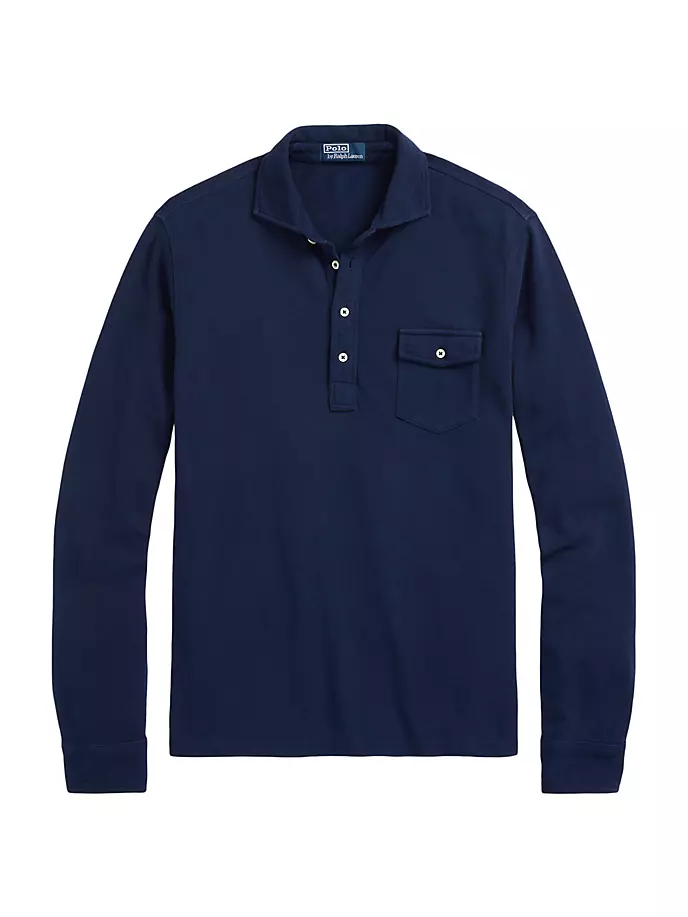 

Сетчатая рубашка-поло с длинными рукавами Polo Ralph Lauren, цвет cruise navy