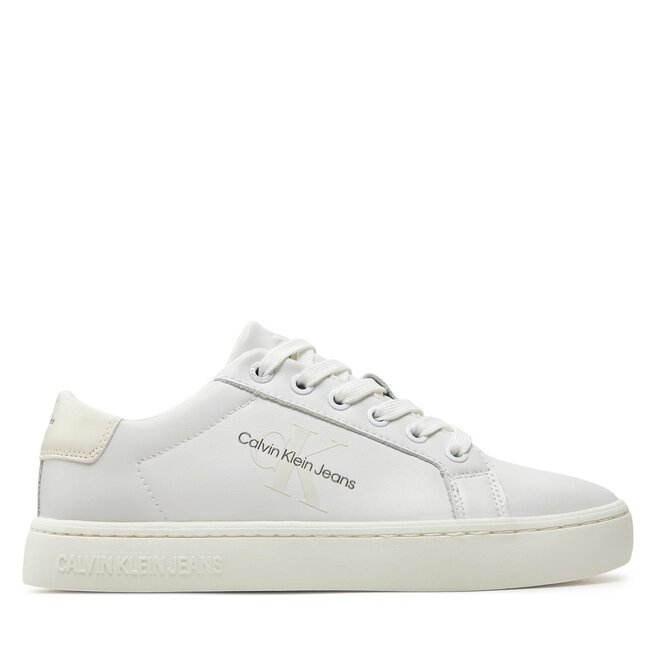 Кроссовки Calvin Klein Jeans Classic Cupsole Laceup YW0YW01269 Bright White/Creamy White 0K8, белый кроссовки calvin klein jeans cupsole flatform laceup bright white