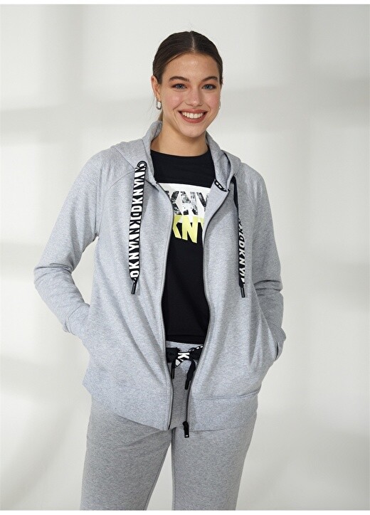 

Однотонная серая меланжевая женская футболка с воротником с капюшоном Dkny Jeans, Серый, Однотонная серая меланжевая женская футболка с воротником с капюшоном Dkny Jeans