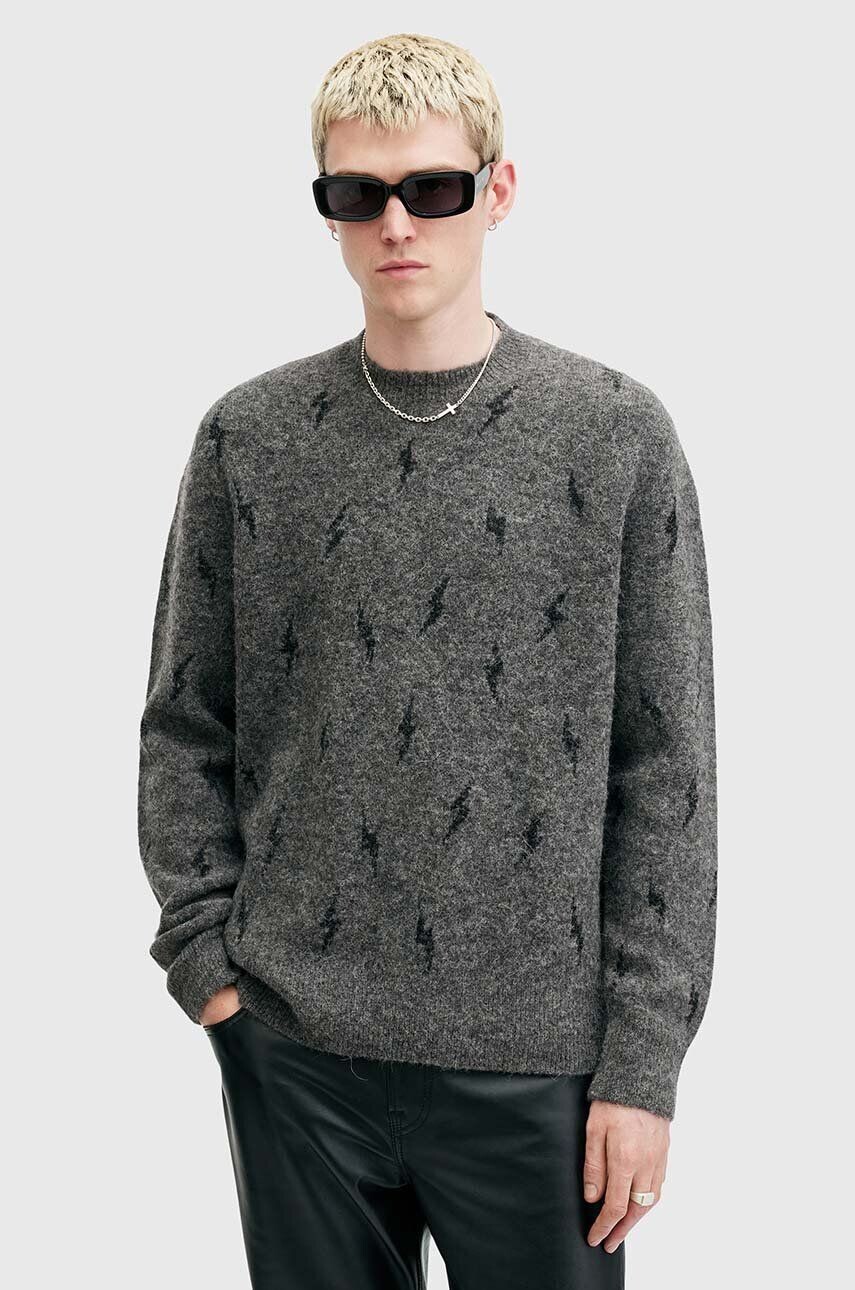 

Свитер из смесовой шерсти AllSaints ZAP CREW, серый