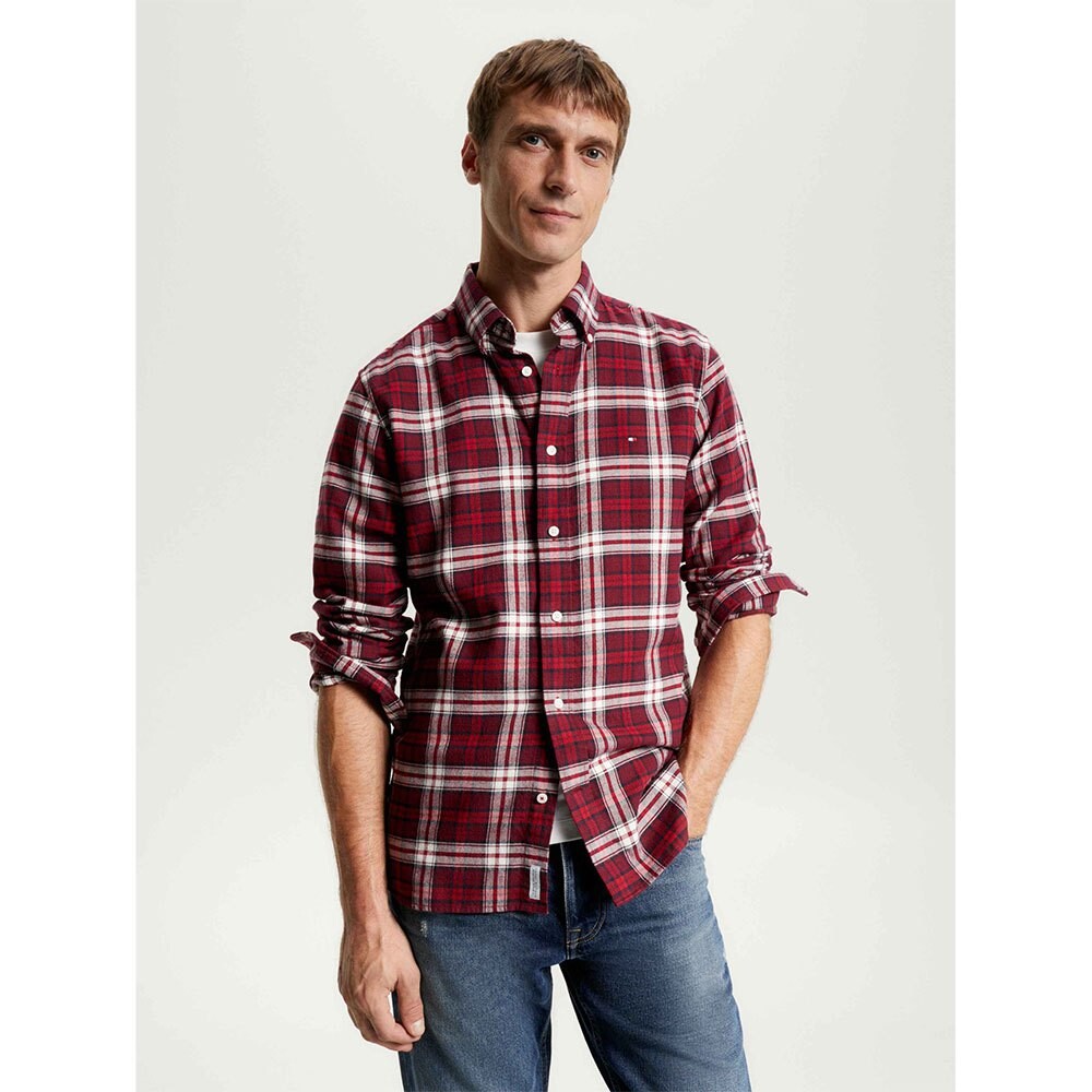 

Рубашка Tommy Hilfiger Brushed Tartan Small, красный