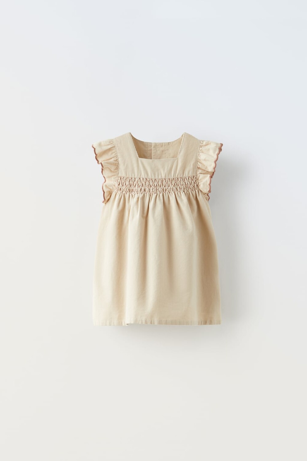 

Платье с вышивкой ZARA, светло-бежевый