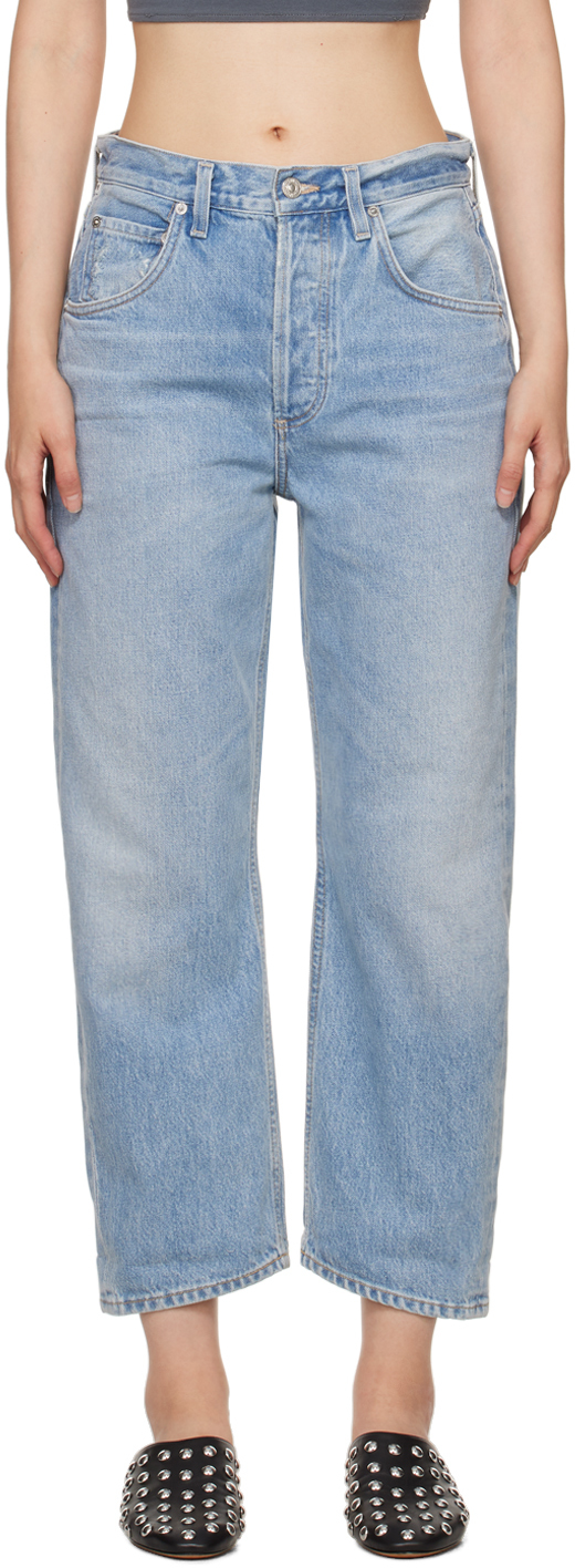 Синие джинсы Dahlia Citizens Of Humanity, цвет Ribbon новинка весна лето 2023 модные мужские джинсы с эффектом потертости воды облегающие универсальные небольшие синие джинсы