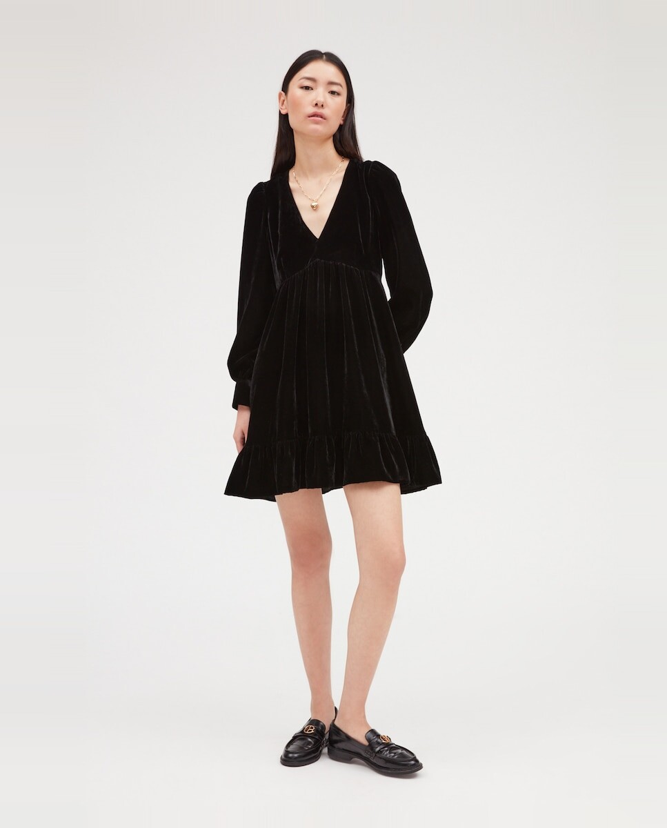 

Короткое бархатное платье Claudie Pierlot, черный
