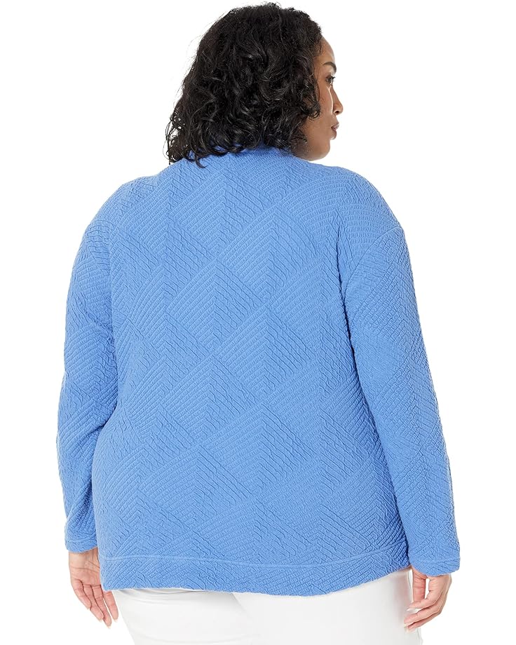 Свитер NIC+ZOE Plus Size Zip It Up Sweater, цвет Blue Tide цена и фото