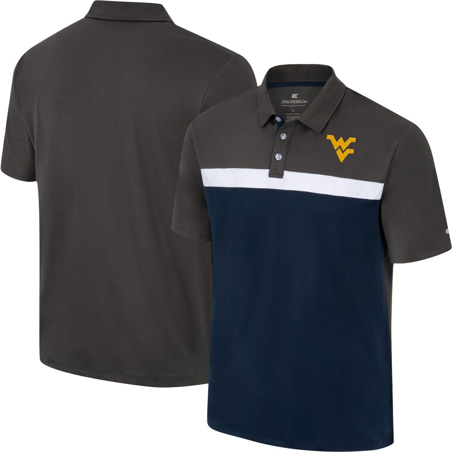 

Мужская футболка-поло угольного цвета West Virginia Mountaineers Two Yutes Colosseum
