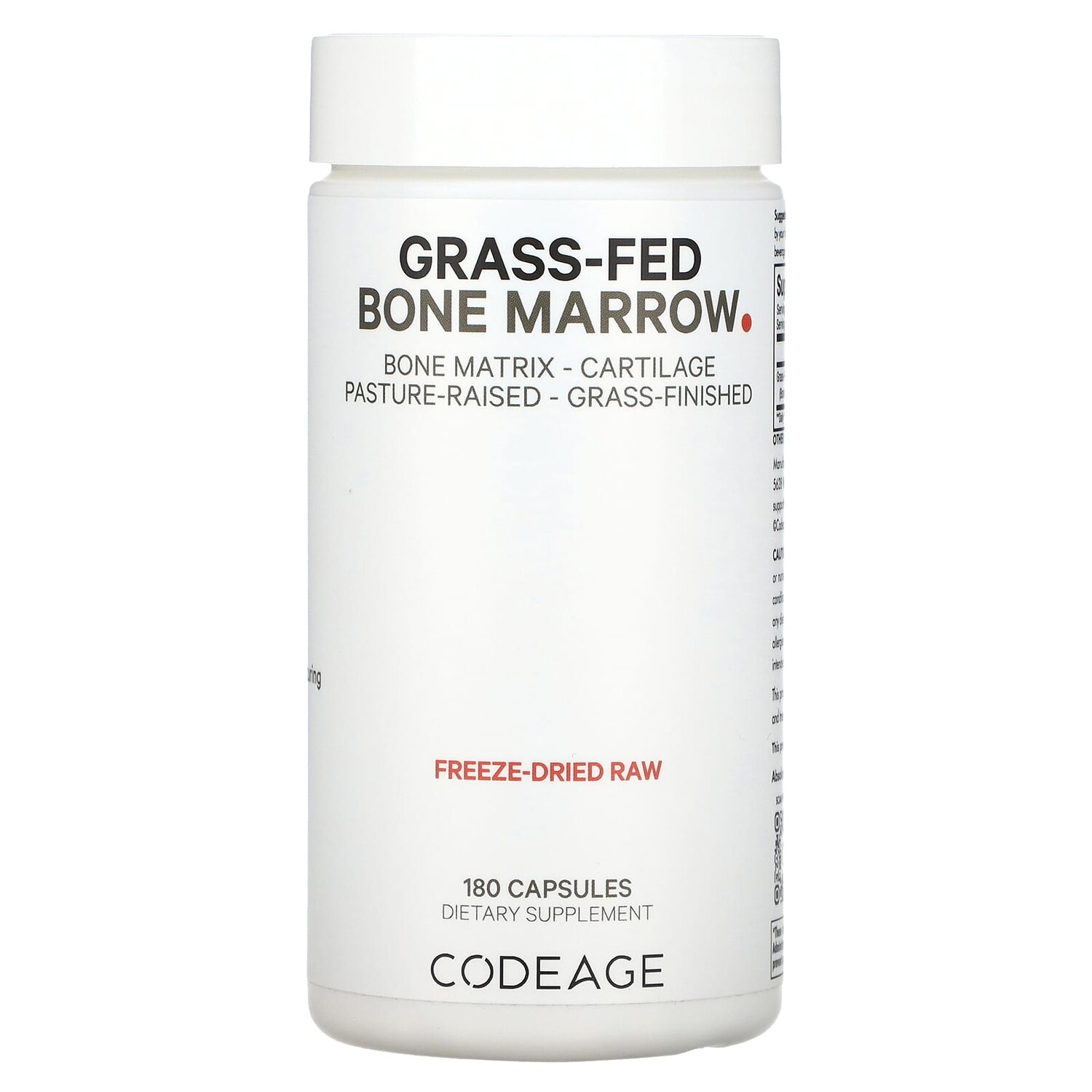 

Grass-Fed Bone Marrow, добавка из костного мозга, 180 капсул, Codeage