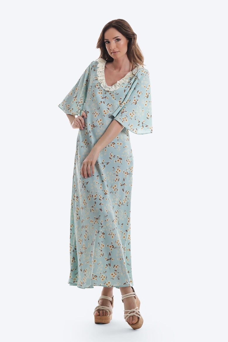 

Вырезанное платье с цветочным узором Onibon Fashion, синий