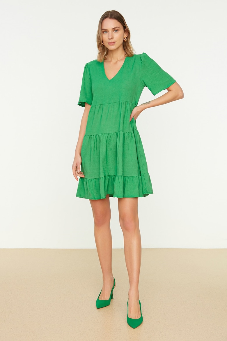 Платье с заостренным подолом Trendyol, зеленый