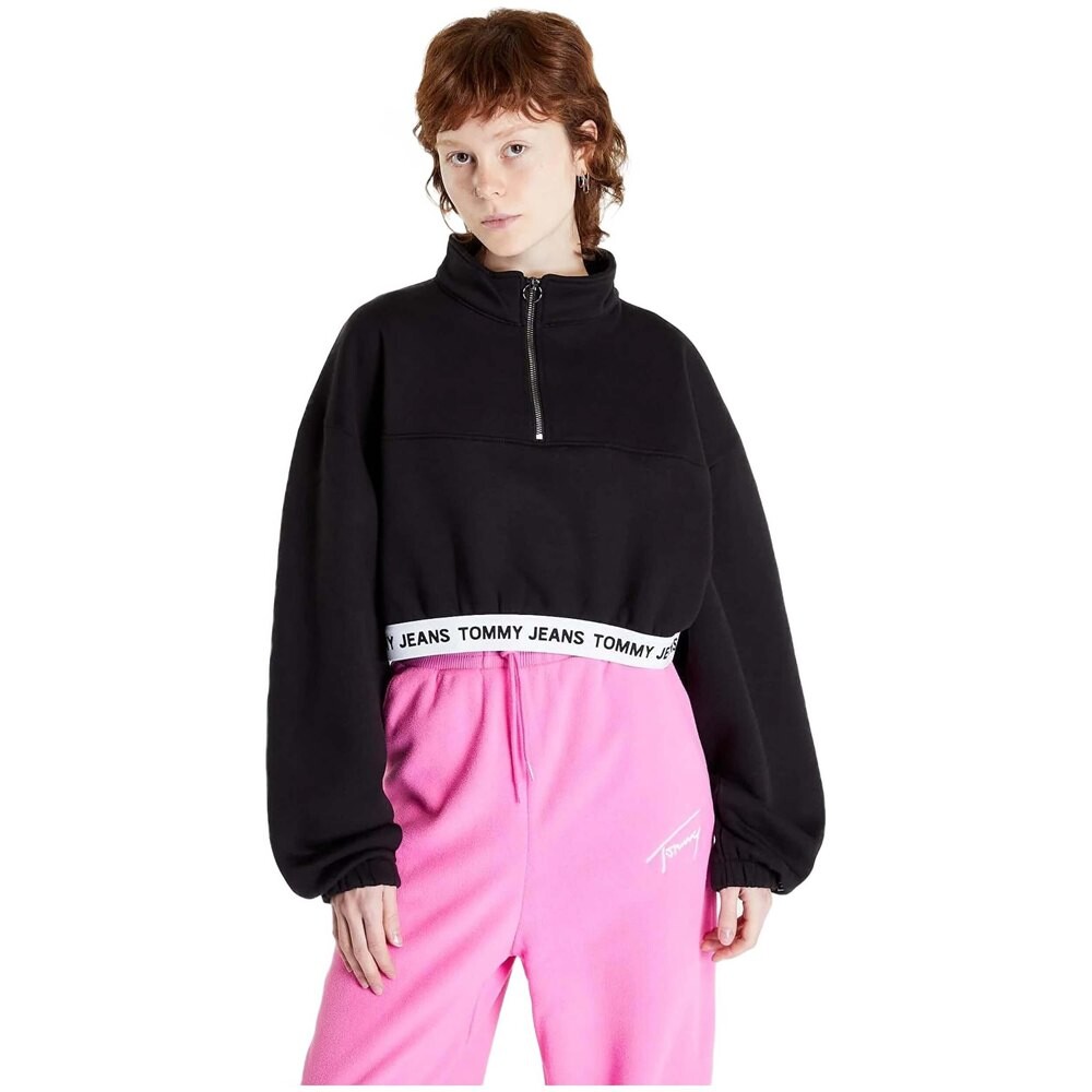 

Толстовка Tommy Jeans DW0DW14350 Half Zip, черный