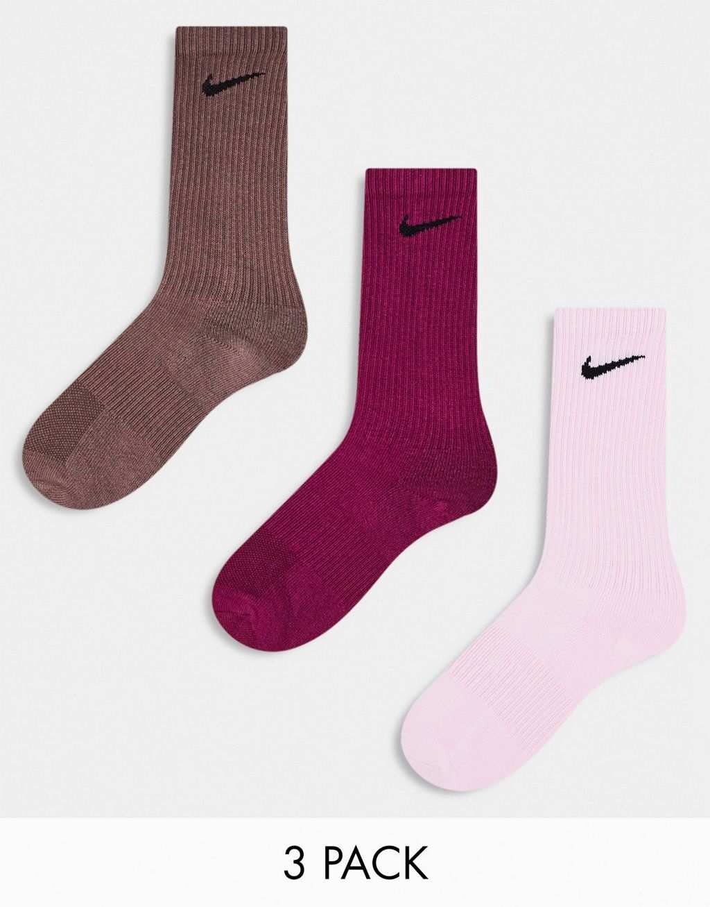 

Набор из трех носков Nike Training Everyday Plus розового, розового и сливового цветов