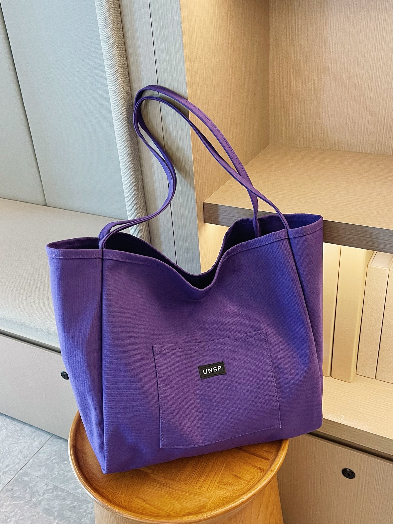 Женская однотонная модная парусиновая сумка для покупок на одно плечо, фиолетовый новая аниме сумка для покупок kanagawa женская модная пляжная сумка для серфинга сумка через плечо милая холщовая сумка с мультяшным котом дл