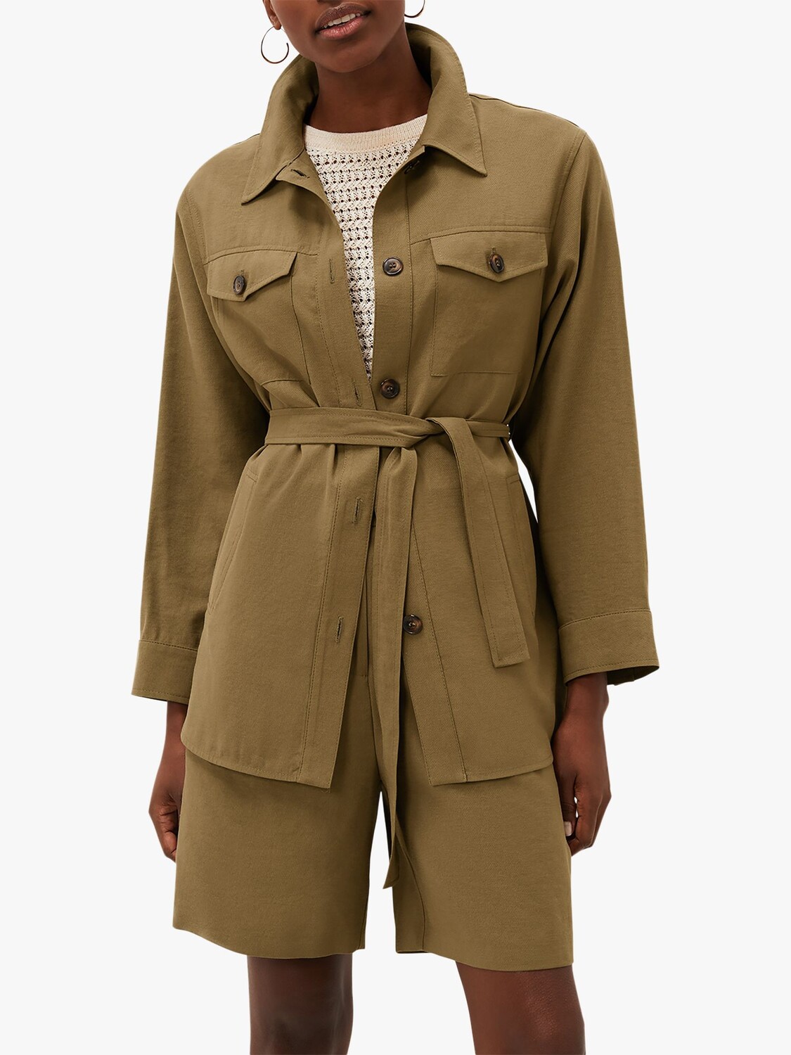 

Куртка с поясом Phase Eight Leonar Co-Ord, цвет хаки