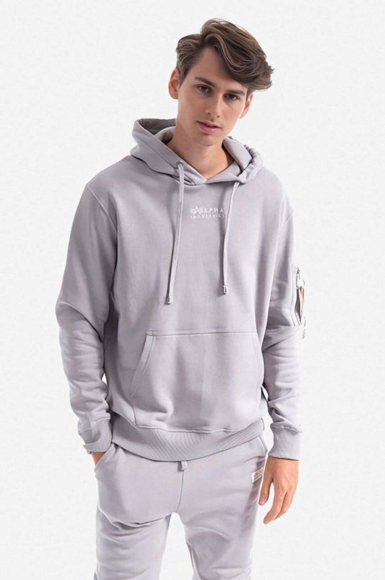 цена Хлопковая толстовка Organics EMB Hoody Alpha Industries, серый